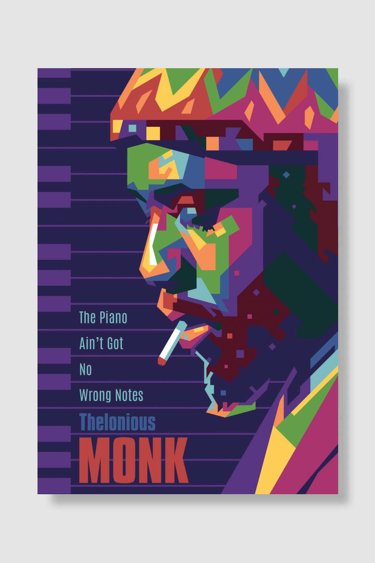 thelonious monk popart Müzik Poster Çerçevesiz Yüksek Kalite Müzik Afiş Duvar Poster
