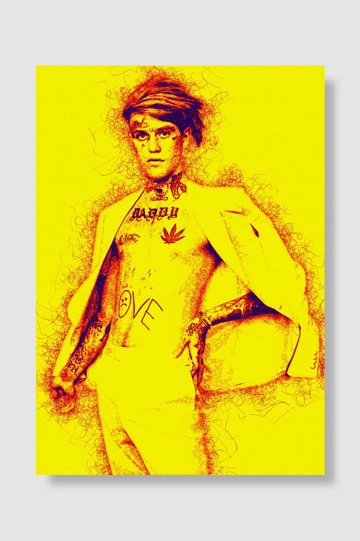 Lil Peep Müzik Poster Çerçevesiz Yüksek Kalite Müzik Afiş Duvar Poster