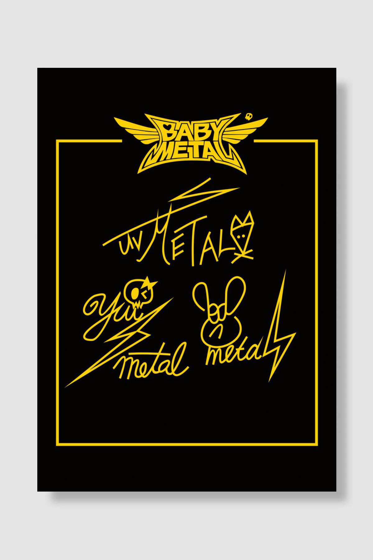 babymetal signature member Müzik Poster Çerçevesiz Yüksek Kalite Müzik Afiş Duvar Poster