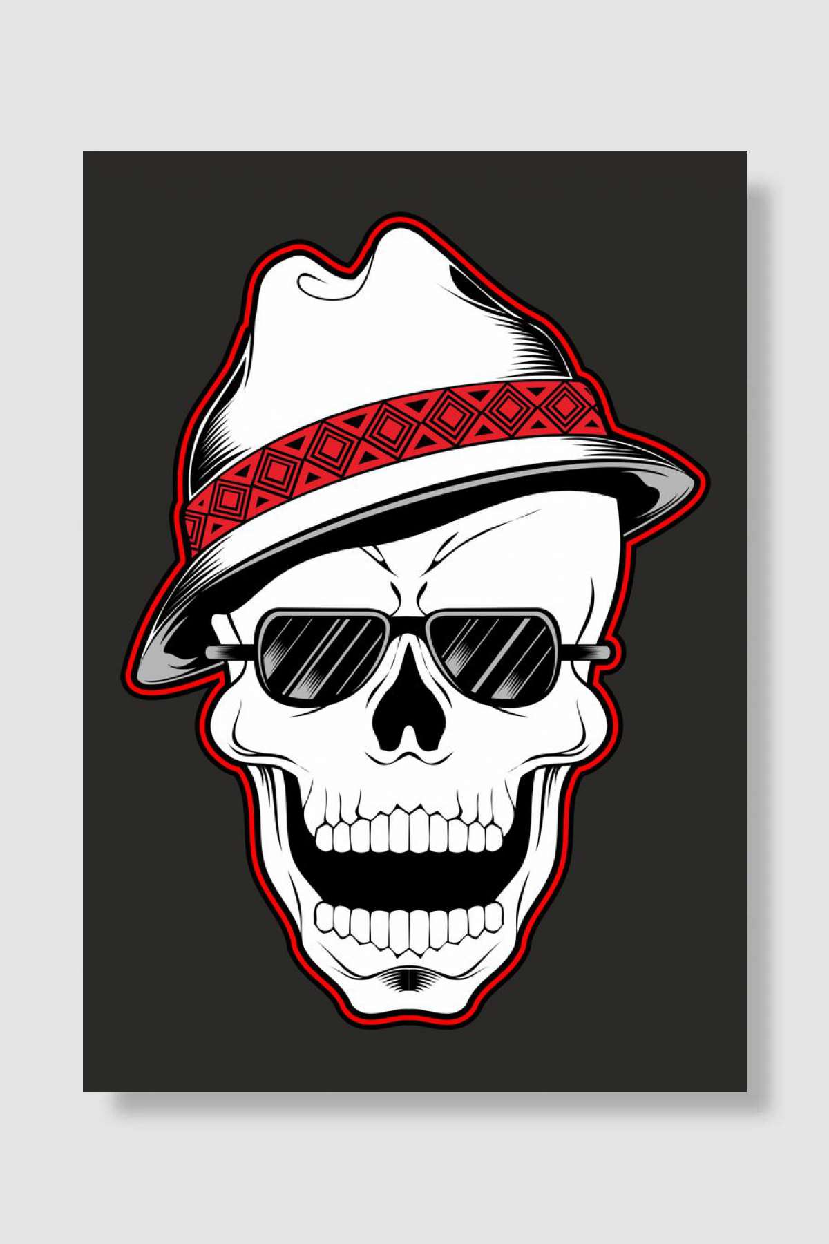 Gangster skull Müzik Poster Çerçevesiz Yüksek Kalite Müzik Afiş Duvar Poster