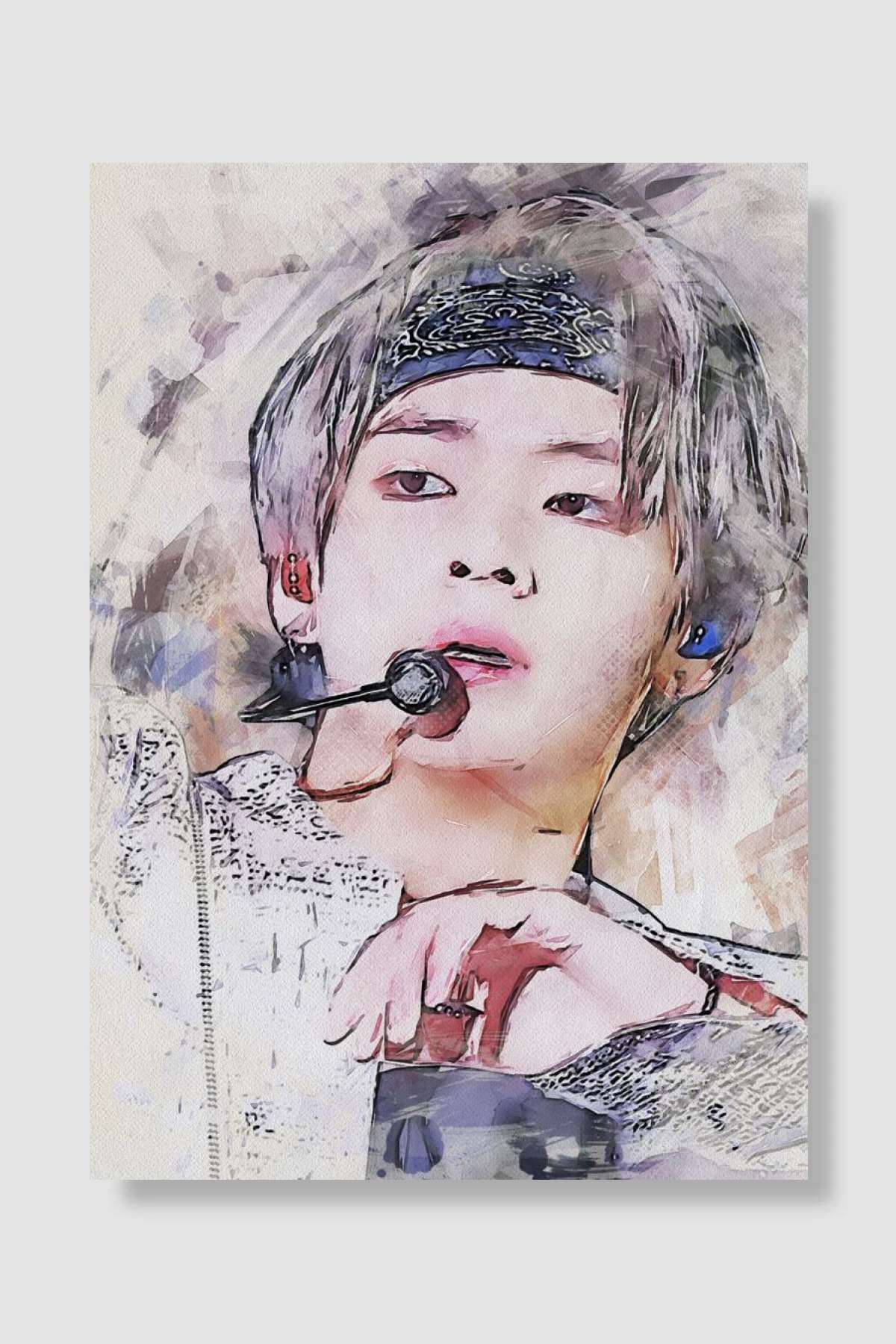 BTS Kim Taehyung Müzik Poster Çerçevesiz Yüksek Kalite Müzik Afiş Duvar Poster