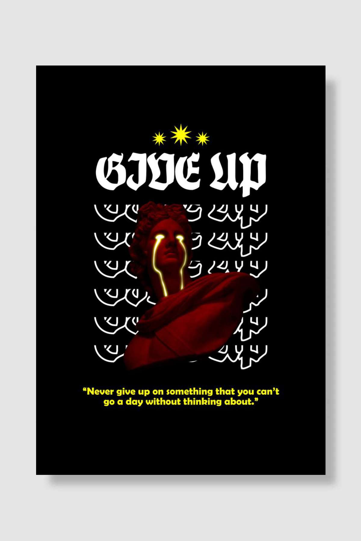 RETRO 80S GIVE UP Müzik Poster Çerçevesiz Yüksek Kalite Müzik Afiş Duvar Poster