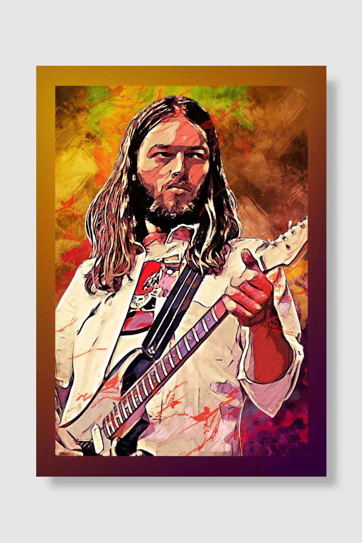 David Gilmour Müzik Poster Çerçevesiz Yüksek Kalite Müzik Afiş Duvar Poster