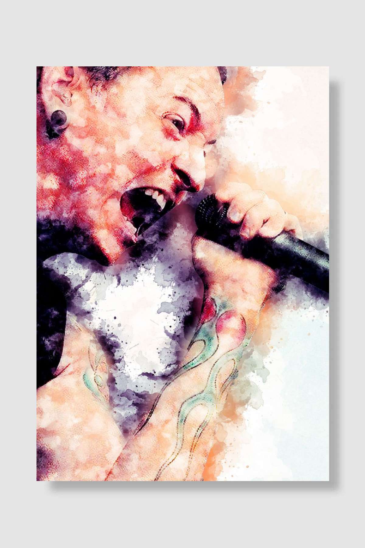 Chester Bennington Waterco Müzik Poster Çerçevesiz Yüksek Kalite Müzik Afiş Duvar Poster