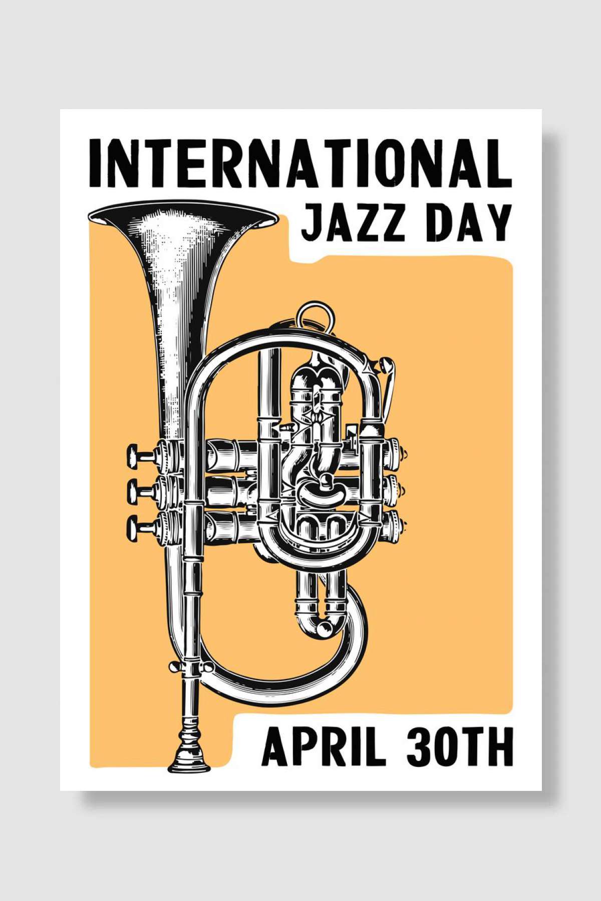 International Jazz Day Müzik Poster Çerçevesiz Yüksek Kalite Müzik Afiş Duvar Poster