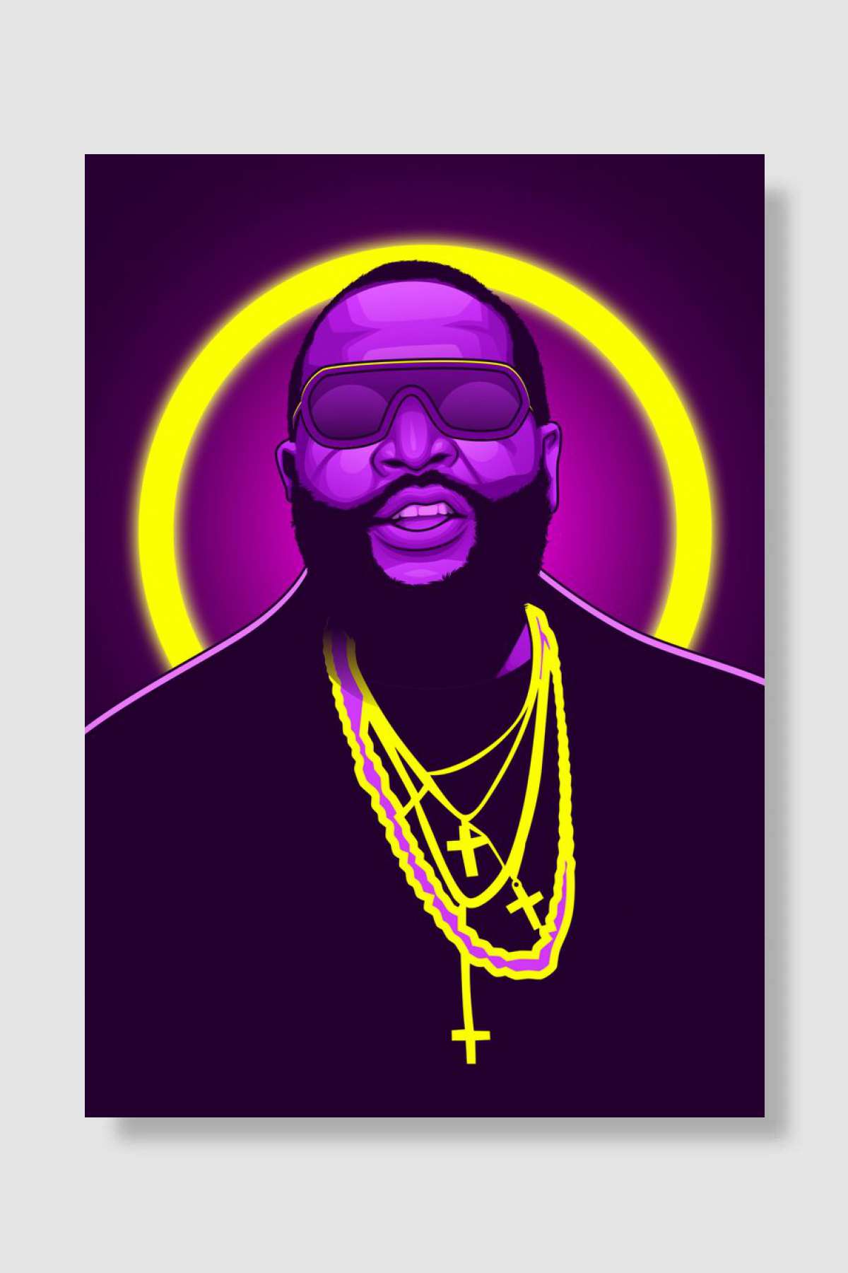 Rick Ross Fan Art Müzik Poster Çerçevesiz Yüksek Kalite Müzik Afiş Duvar Poster
