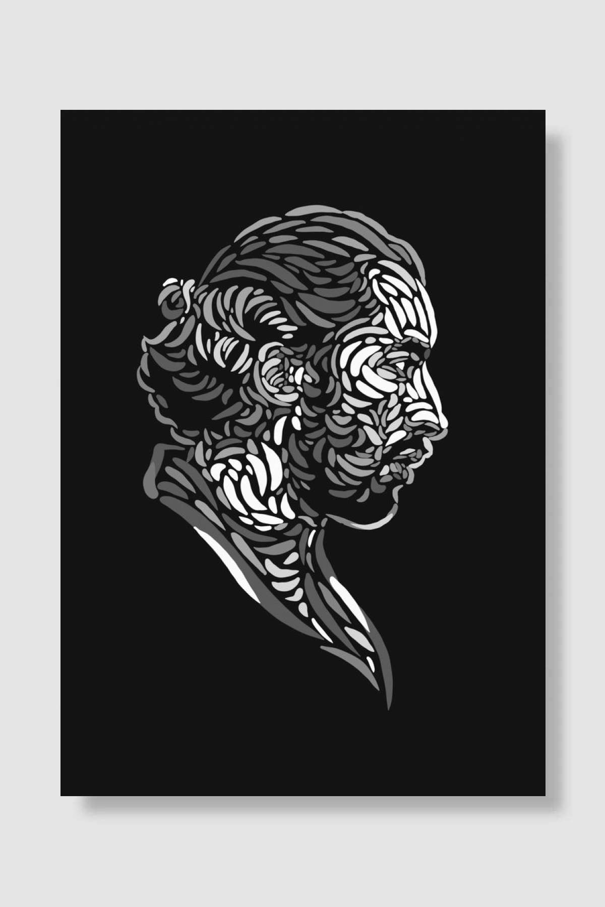 Lomepal abstract bw Müzik Poster Çerçevesiz Yüksek Kalite Müzik Afiş Duvar Poster