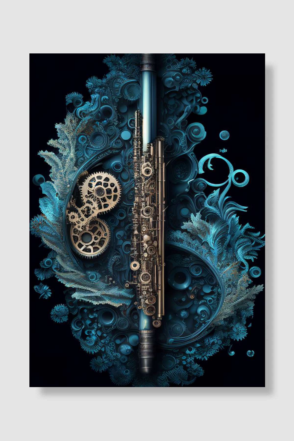 Flute Müzik Poster Çerçevesiz Yüksek Kalite Müzik Afiş Duvar Poster