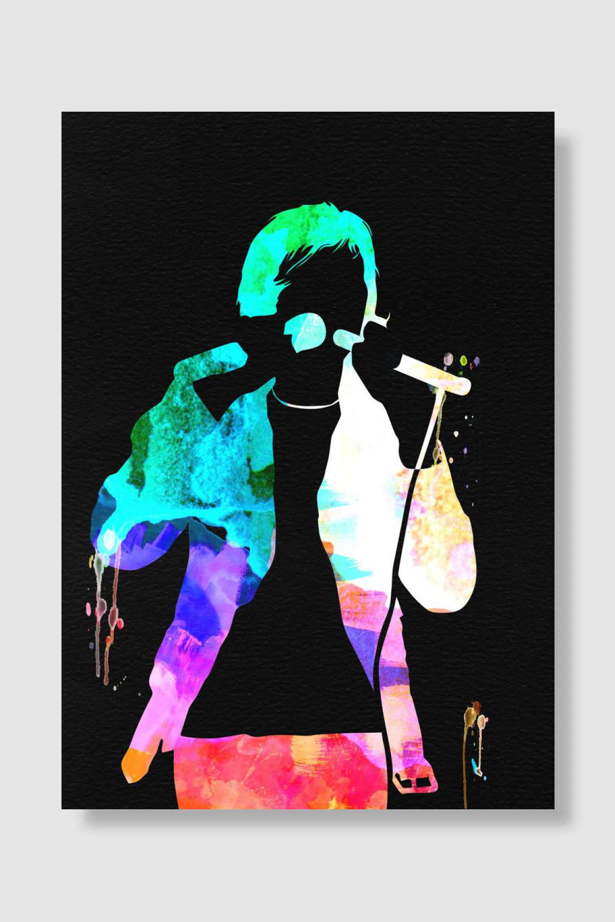 Peter Watercolor Müzik Poster Çerçevesiz Yüksek Kalite Müzik Afiş Duvar Poster