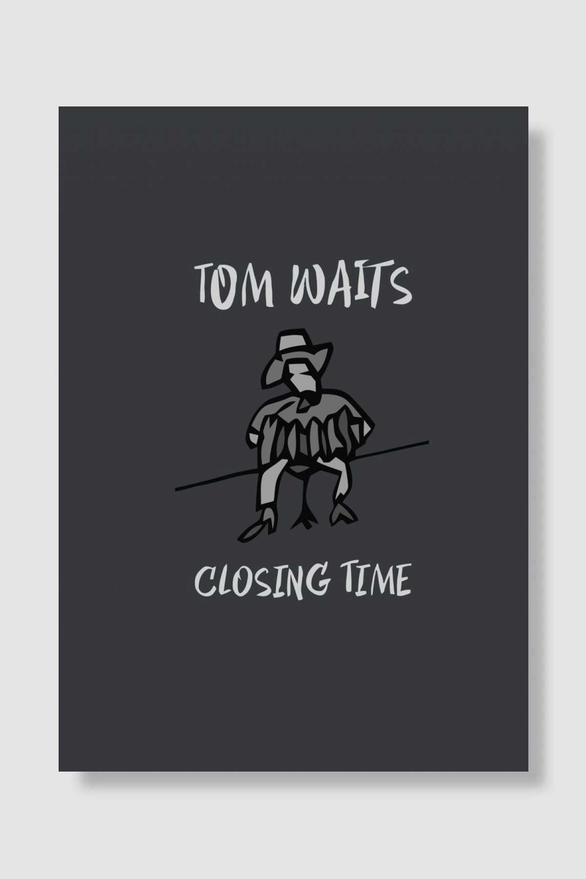 Tom Waits Closing Time BW Müzik Poster Çerçevesiz Yüksek Kalite Müzik Afiş Duvar Poster