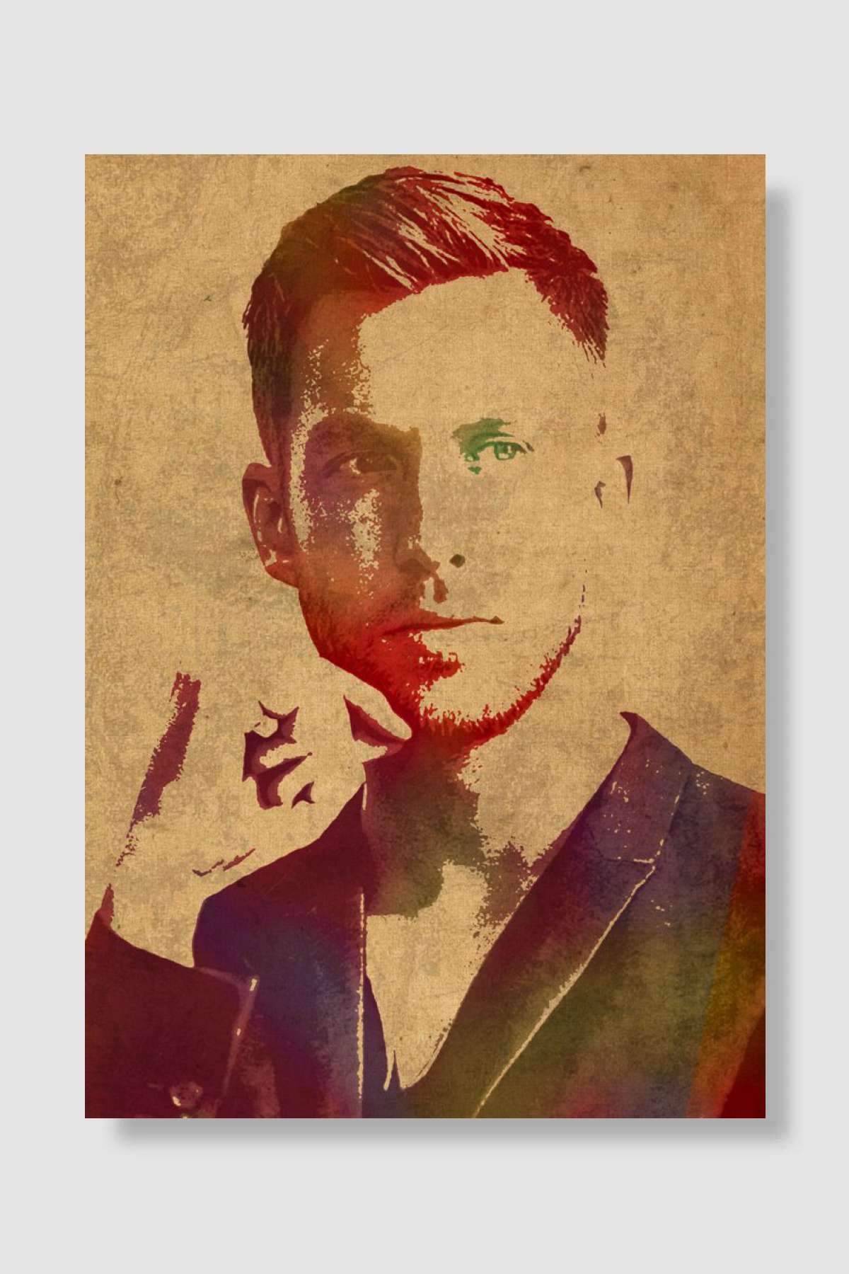 Calvin Harris Watercolor Portrait Müzik Poster Çerçevesiz Yüksek Kalite Müzik Afiş Duvar Poster