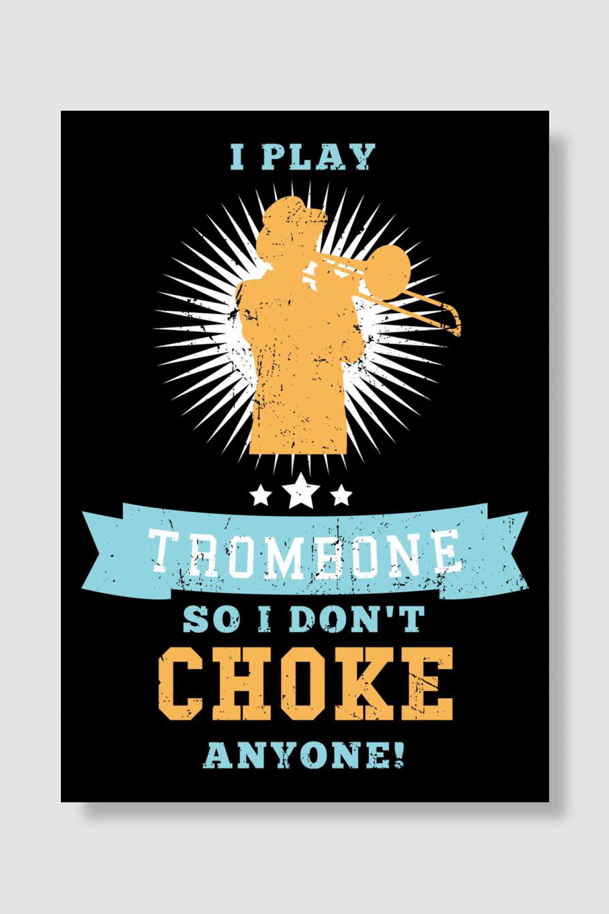 Trombone Musician Müzik Poster Çerçevesiz Yüksek Kalite Müzik Afiş Duvar Poster