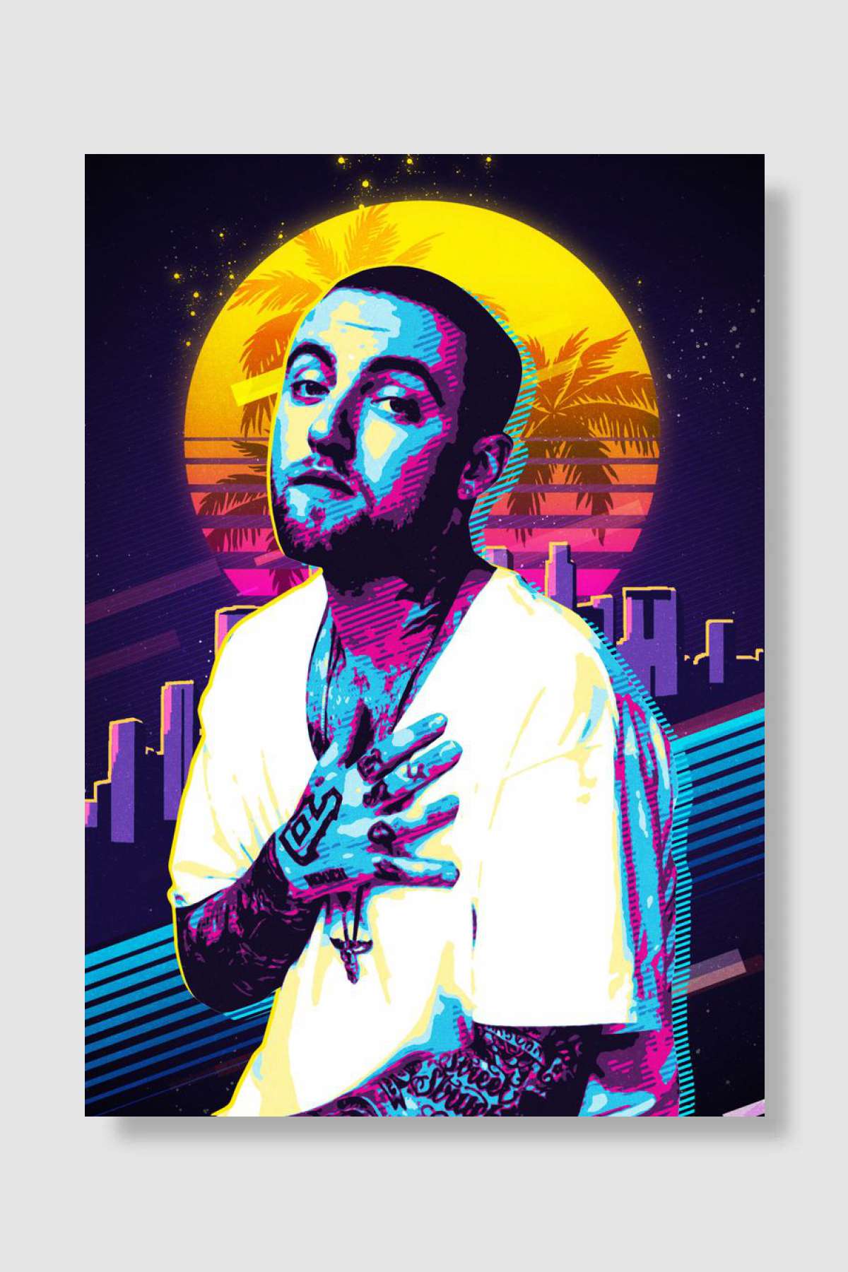 mac miller 80s Müzik Poster Çerçevesiz Yüksek Kalite Müzik Afiş Duvar Poster