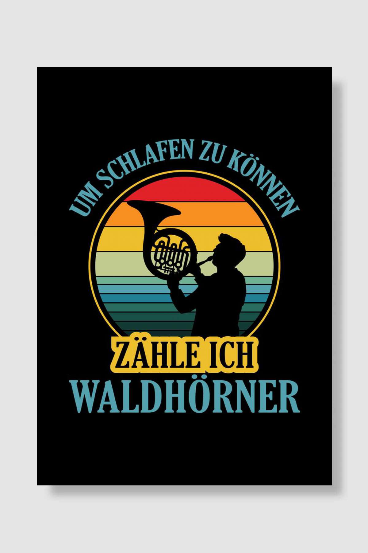 French Horn German Müzik Poster Çerçevesiz Yüksek Kalite Müzik Afiş Duvar Poster