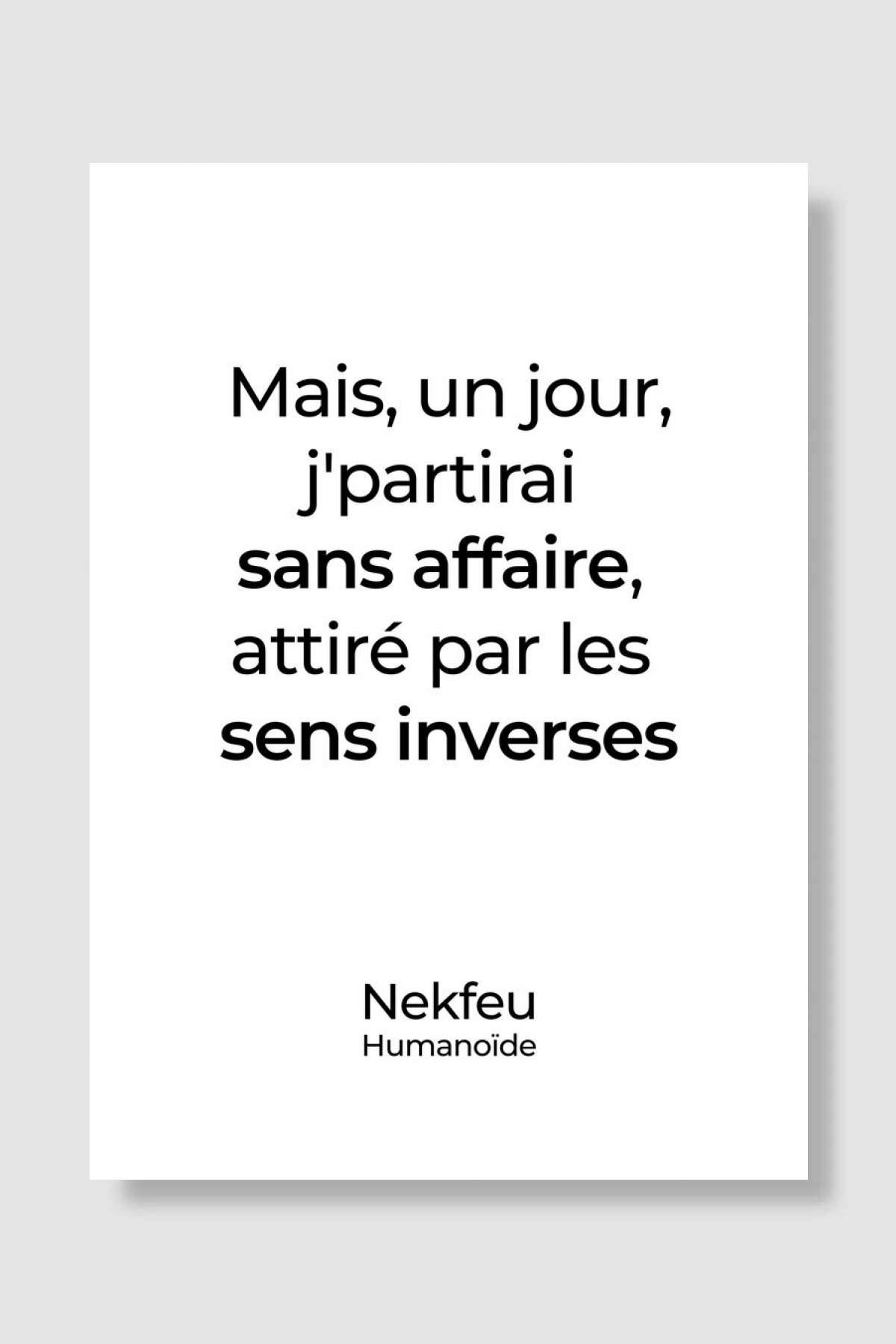 Nekfeu Humanoide Poster Müzik Poster Çerçevesiz Yüksek Kalite Müzik Afiş Duvar Poster