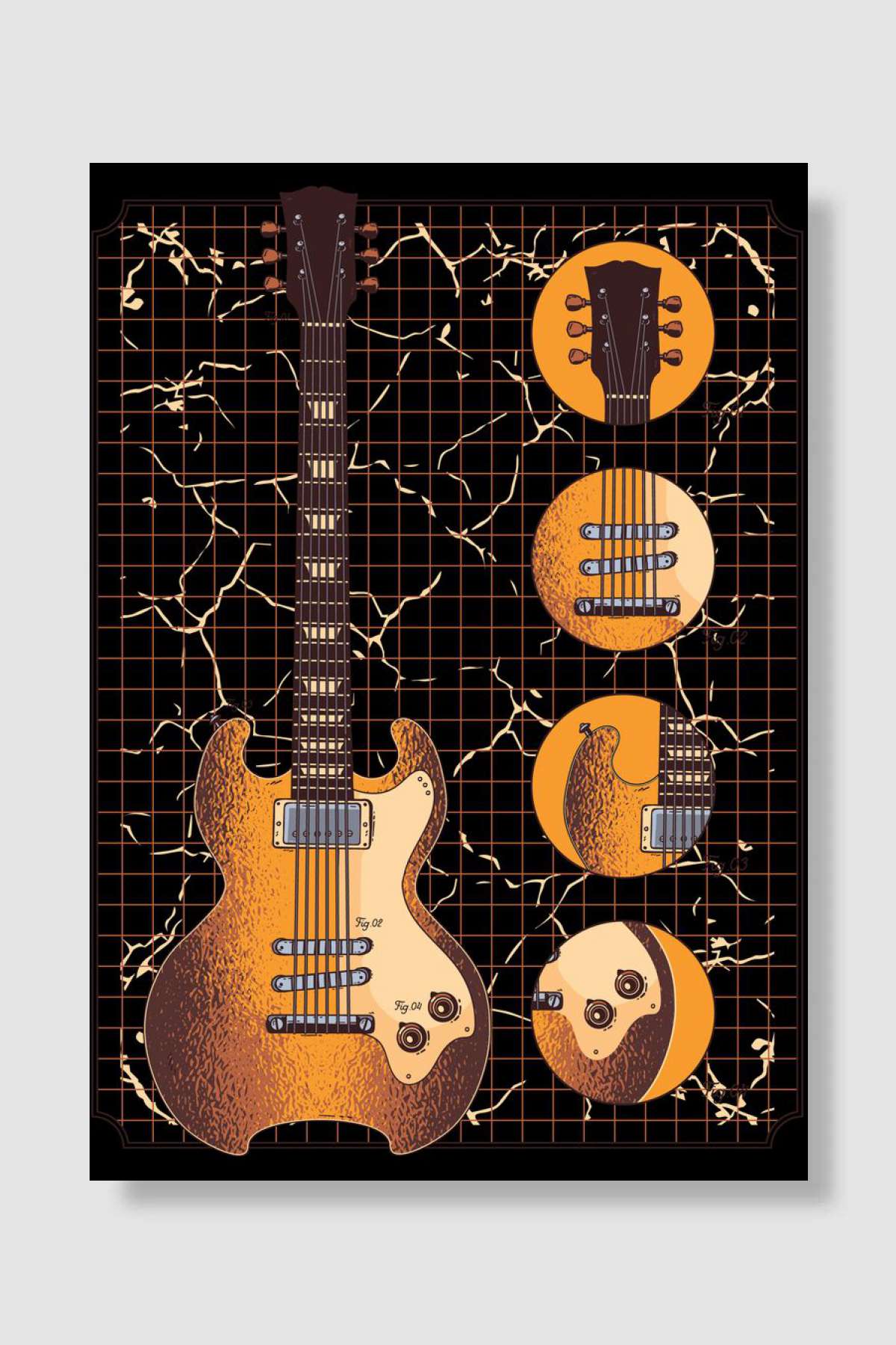 Classic Guitar Müzik Poster Çerçevesiz Yüksek Kalite Müzik Afiş Duvar Poster