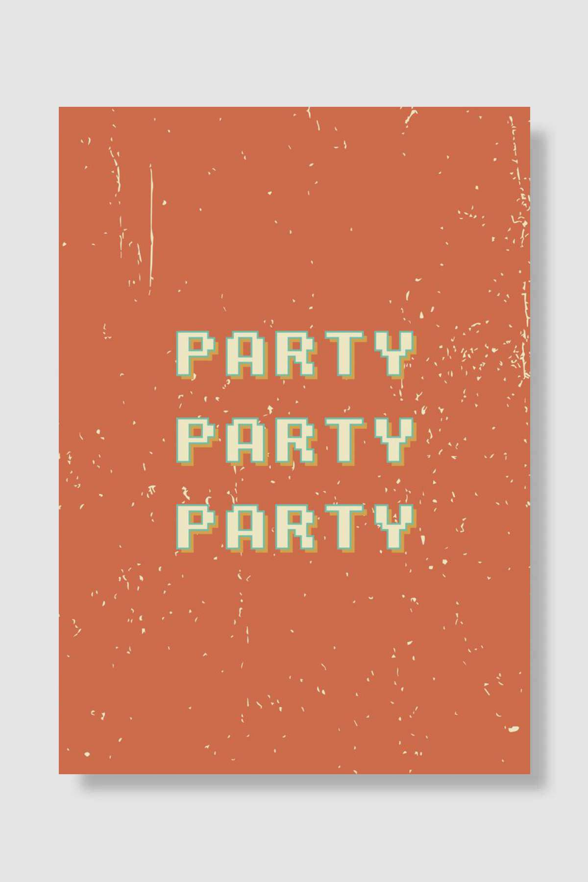 Party pixel vintage font Müzik Poster Çerçevesiz Yüksek Kalite Müzik Afiş Duvar Poster