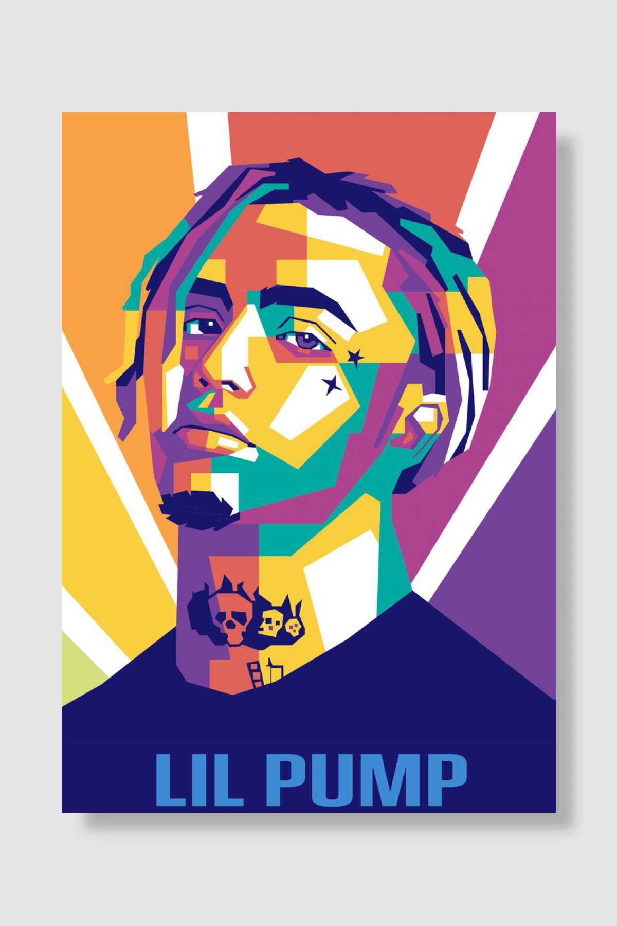Lil Pump Müzik Poster Çerçevesiz Yüksek Kalite Müzik Afiş Duvar Poster