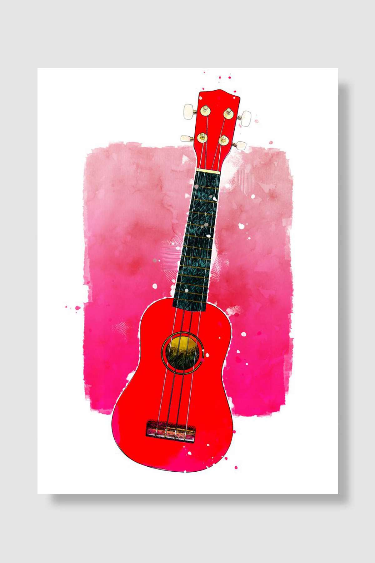 Ukulele Müzik Poster Çerçevesiz Yüksek Kalite Müzik Afiş Duvar Poster