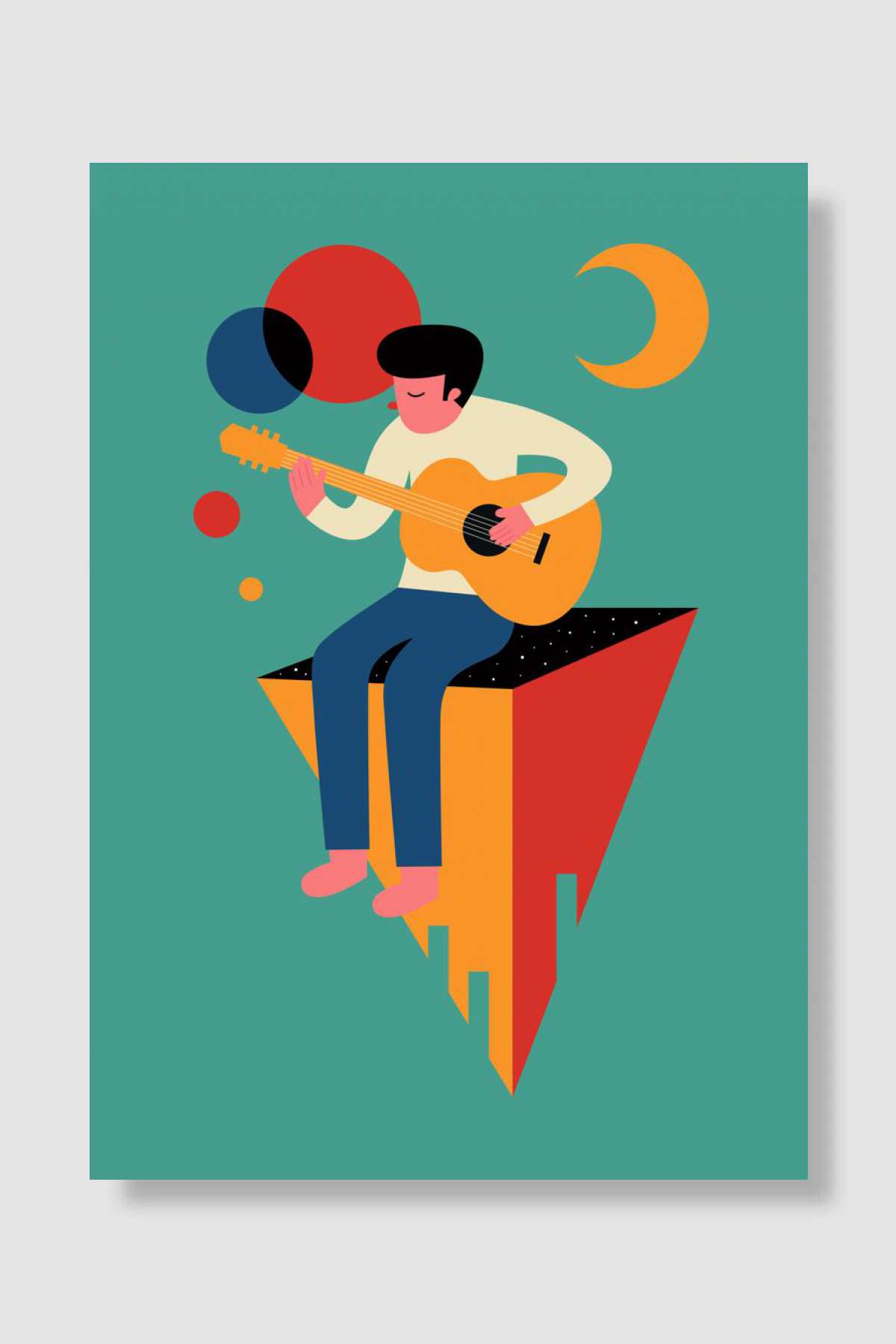 Peaceful Solo Müzik Poster Çerçevesiz Yüksek Kalite Müzik Afiş Duvar Poster