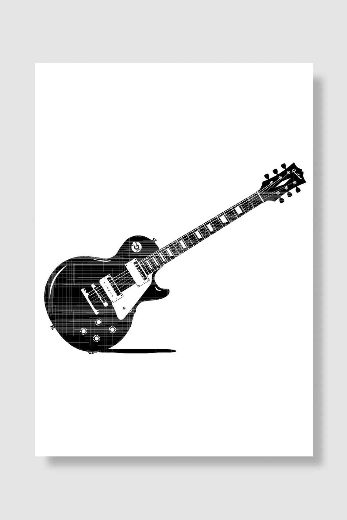 Black Guitar Müzik Poster Çerçevesiz Yüksek Kalite Müzik Afiş Duvar Poster - En İyi Fiyatlarla