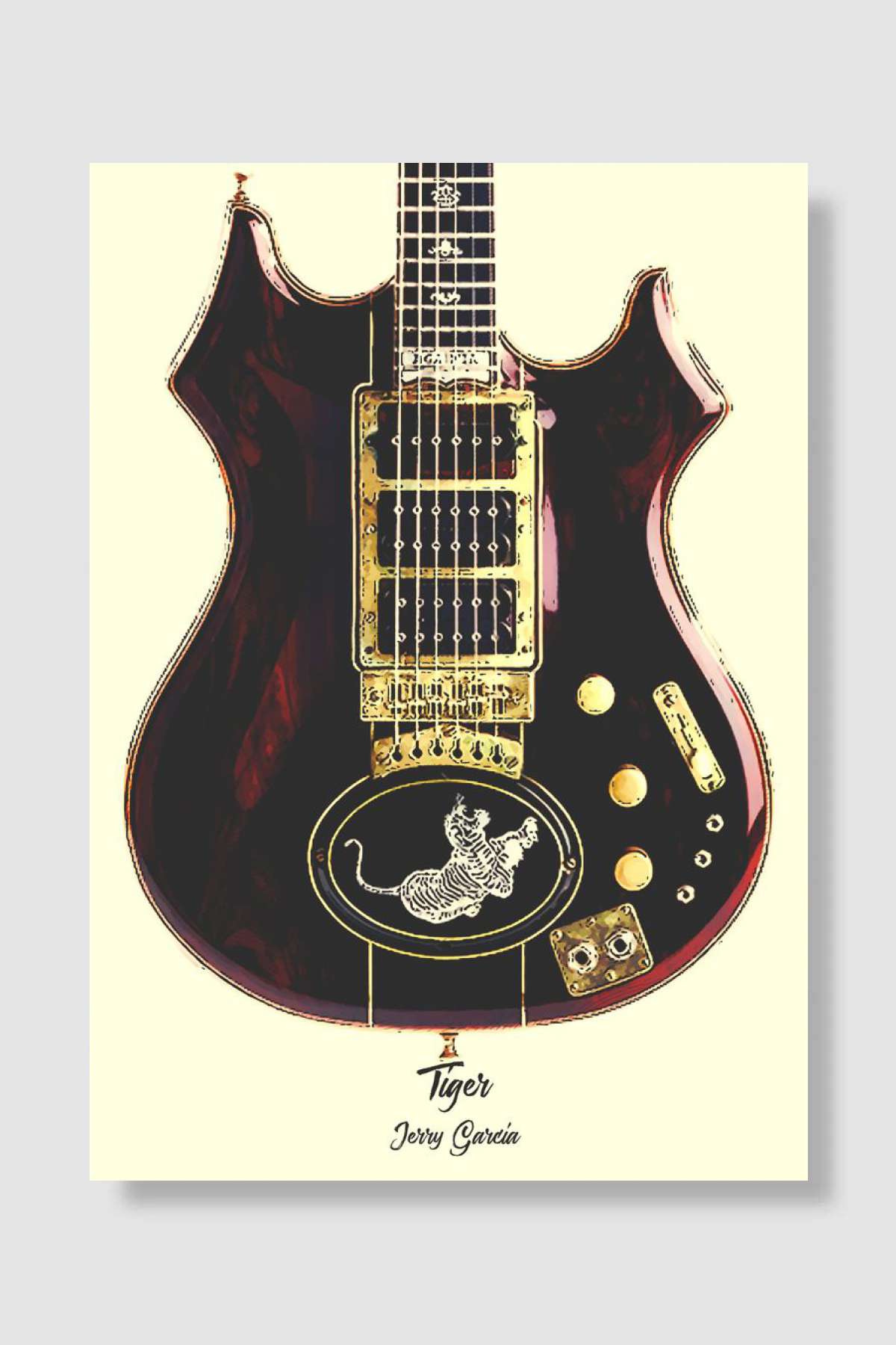 Jerry Garcia Tiger Müzik Poster Çerçevesiz Yüksek Kalite Müzik Afiş Duvar Poster