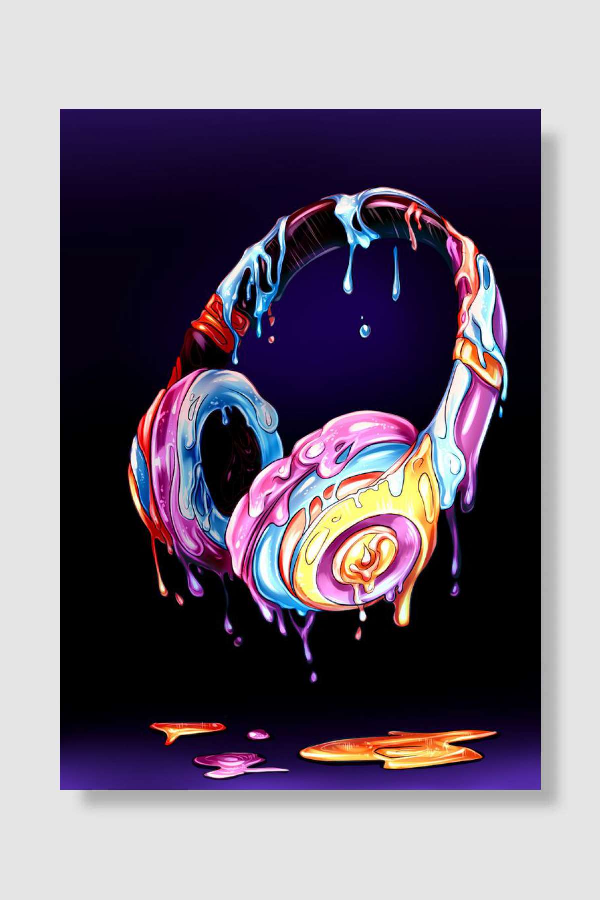 Headphones Music Müzik Poster Çerçevesiz Yüksek Kalite Müzik Afiş Duvar Poster