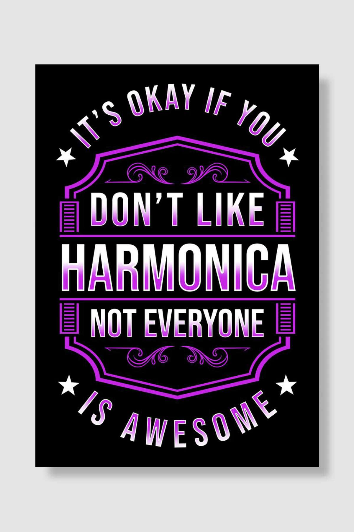 Harmonica Players Are Awes Müzik Poster Çerçevesiz Yüksek Kalite Müzik Afiş Duvar Poster