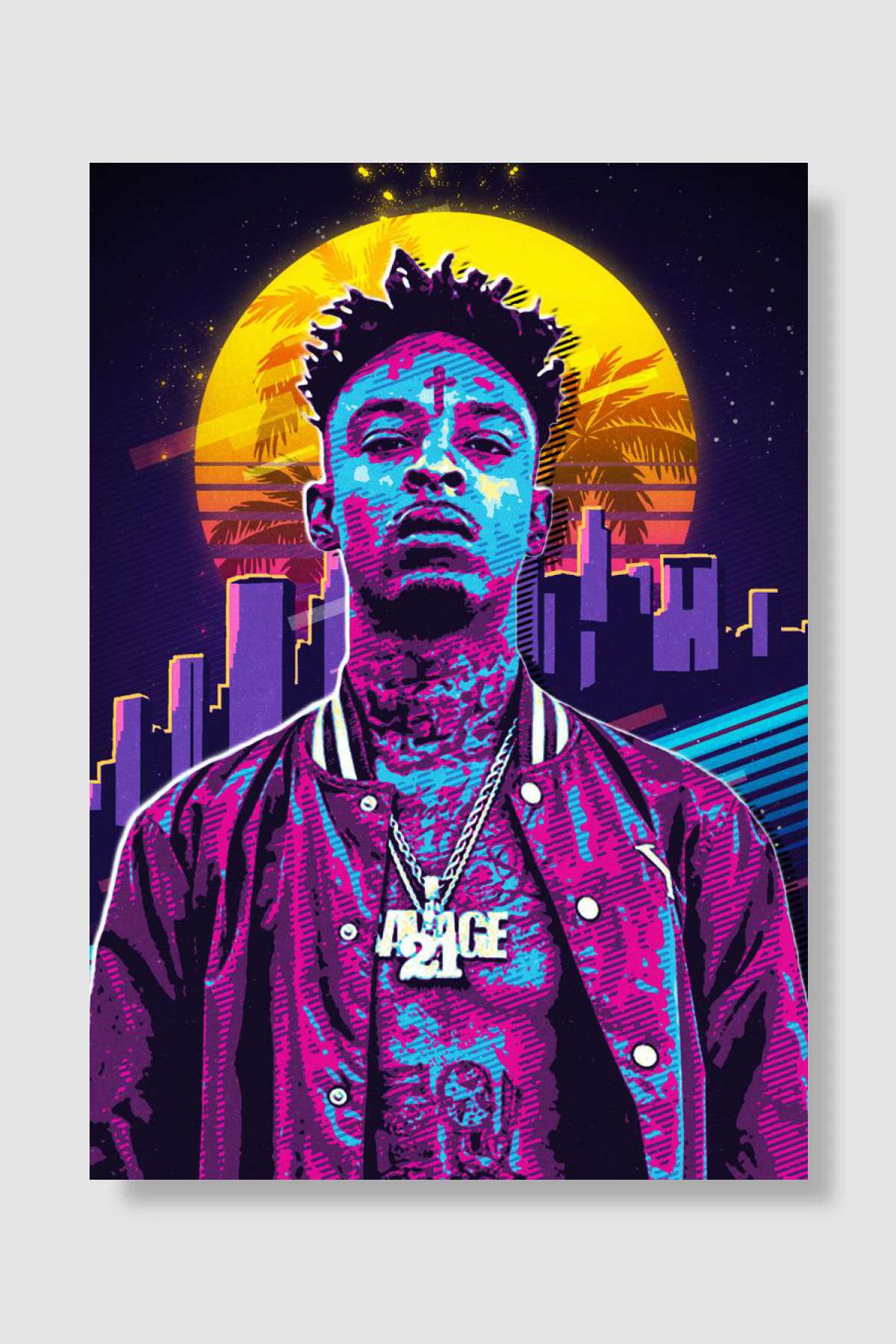 21 SAVAGE Müzik Poster Çerçevesiz Yüksek Kalite Müzik Afiş Duvar Poster