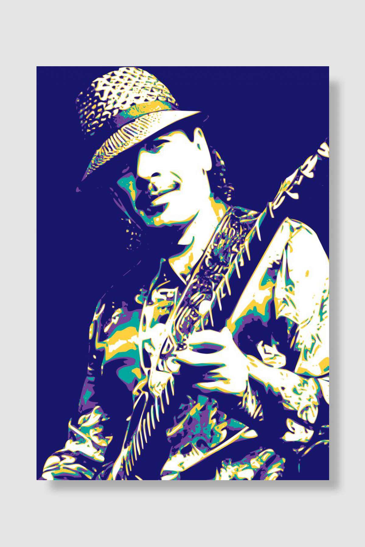 Carlos Santana Pop Art 5 Müzik Poster Çerçevesiz Yüksek Kalite Müzik Afiş Duvar Poster