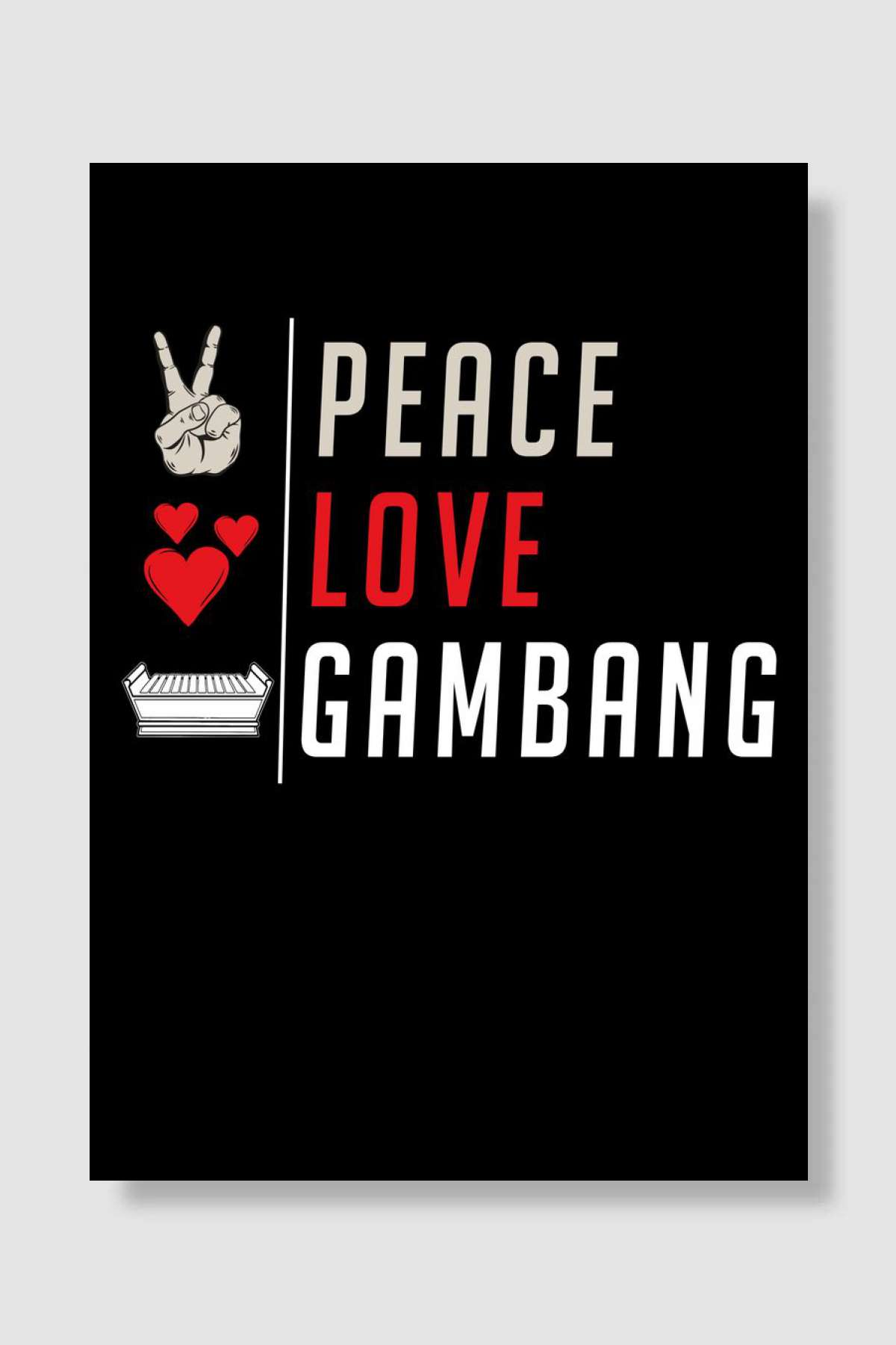 Peace Love Gambang Müzik Poster Çerçevesiz Yüksek Kalite Müzik Afiş Duvar Poster