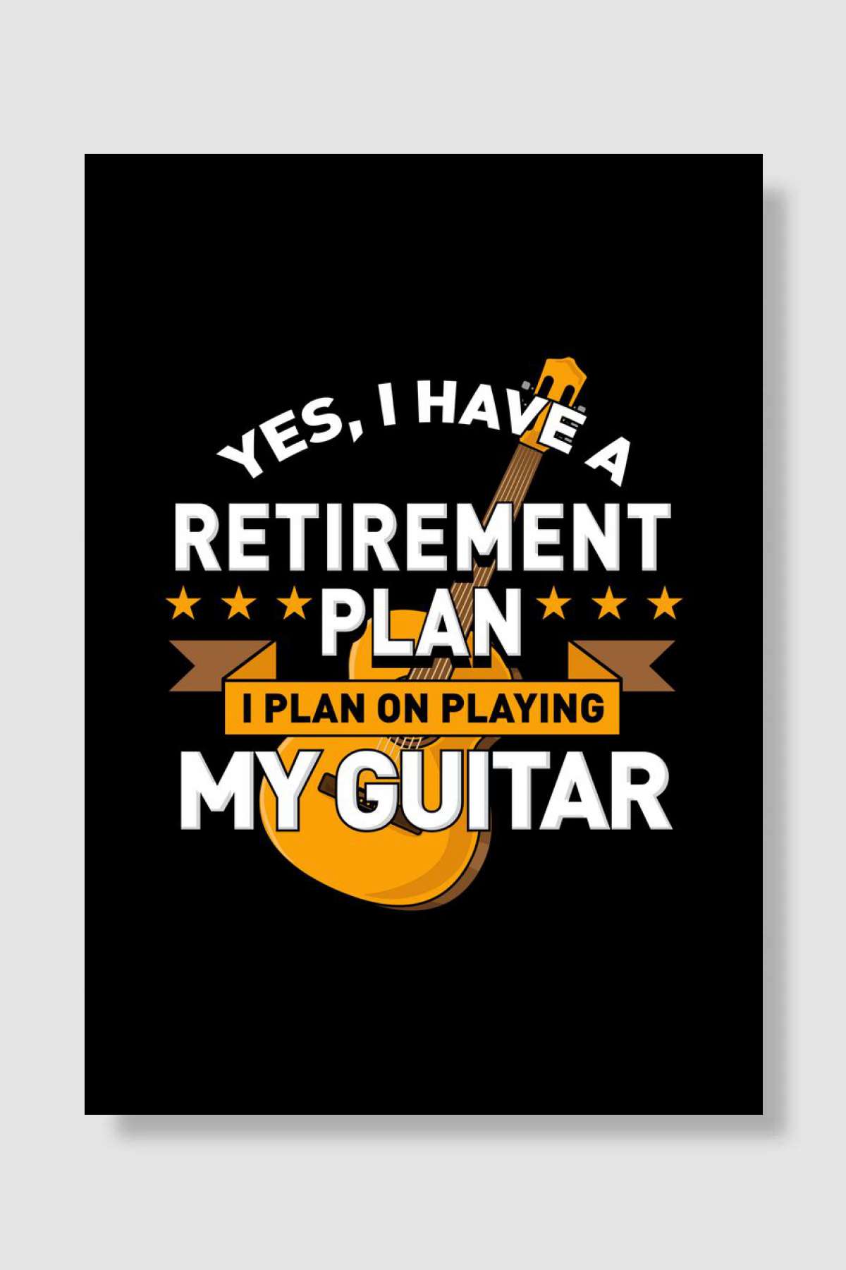 Retired Guitar Fan Müzik Poster Çerçevesiz Yüksek Kalite Müzik Afiş Duvar Poster