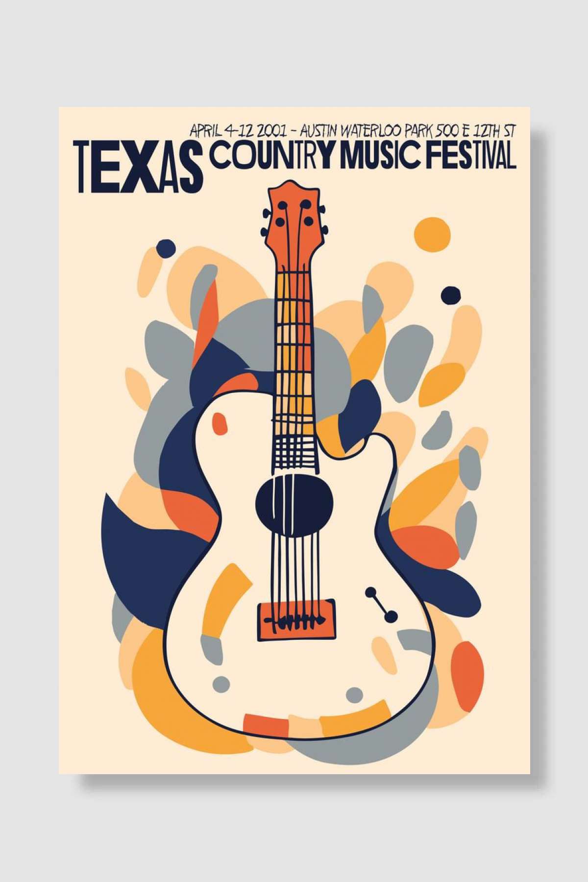 Texas Country Festival Müzik Poster Çerçevesiz Yüksek Kalite Müzik Afiş Duvar Poster