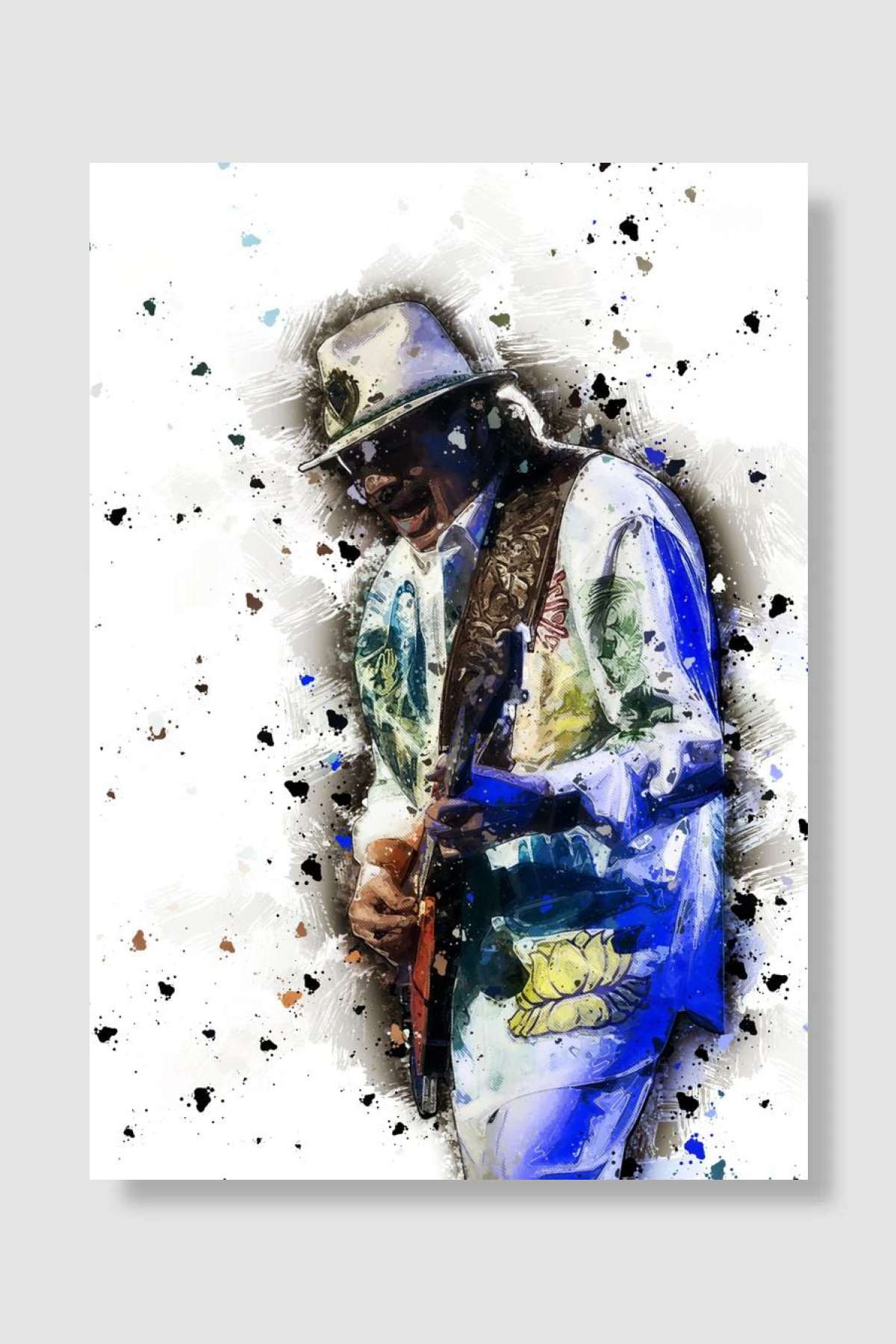 Carlos Santana Müzik Poster Çerçevesiz Yüksek Kalite Müzik Afiş Duvar Poster