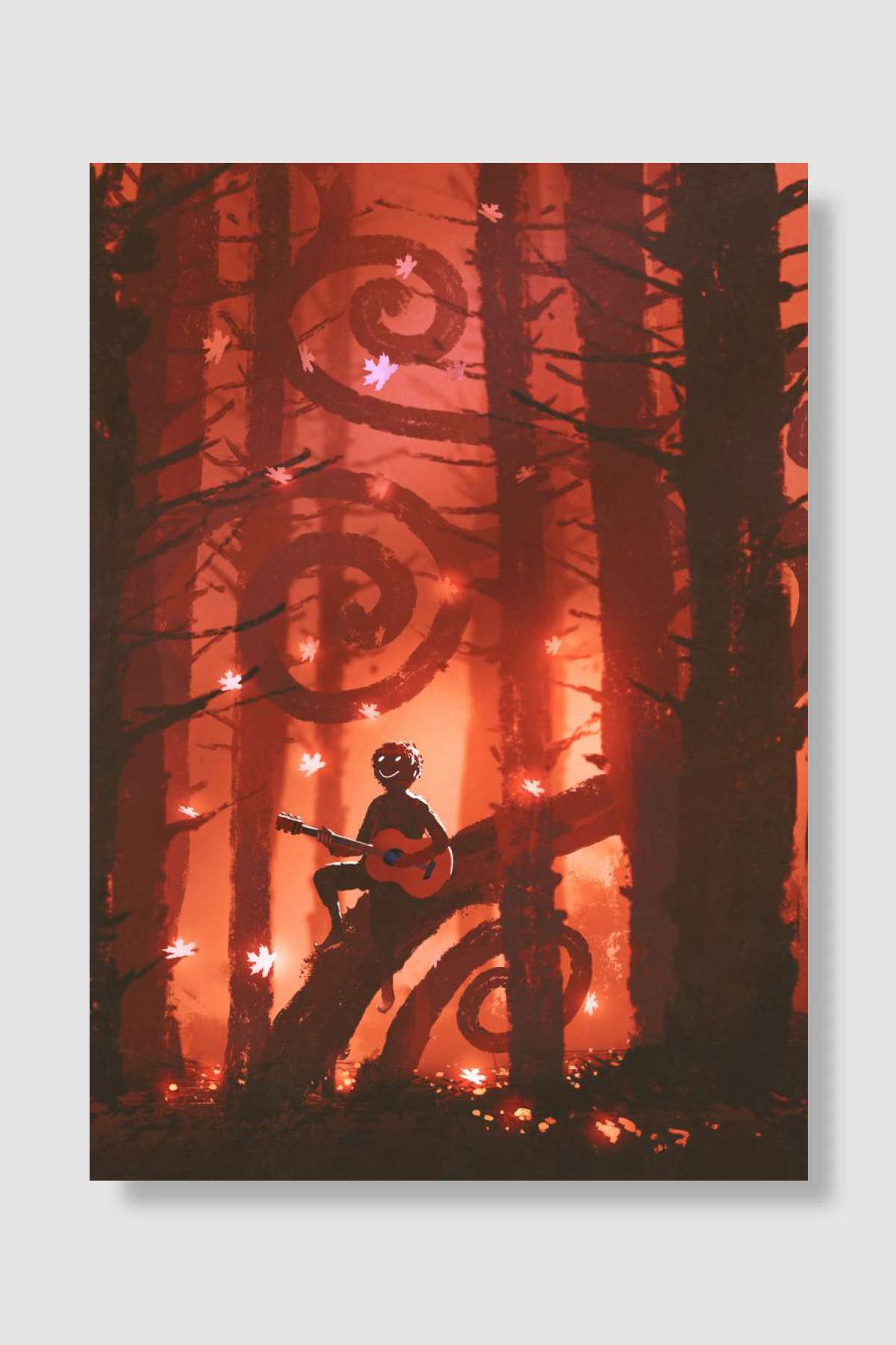 Man playing guitar Müzik Poster Çerçevesiz Yüksek Kalite Müzik Afiş Duvar Poster