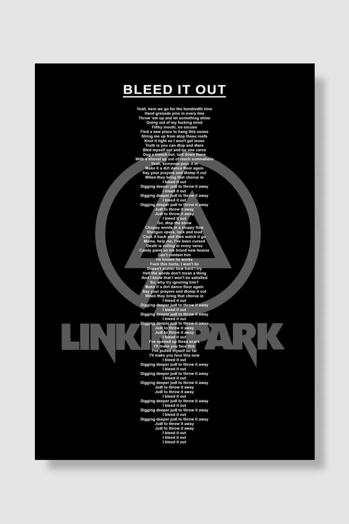 Lyric linkin park Müzik Poster Çerçevesiz Yüksek Kalite Müzik Afiş Duvar Poster - En İyi Fiyatlarla