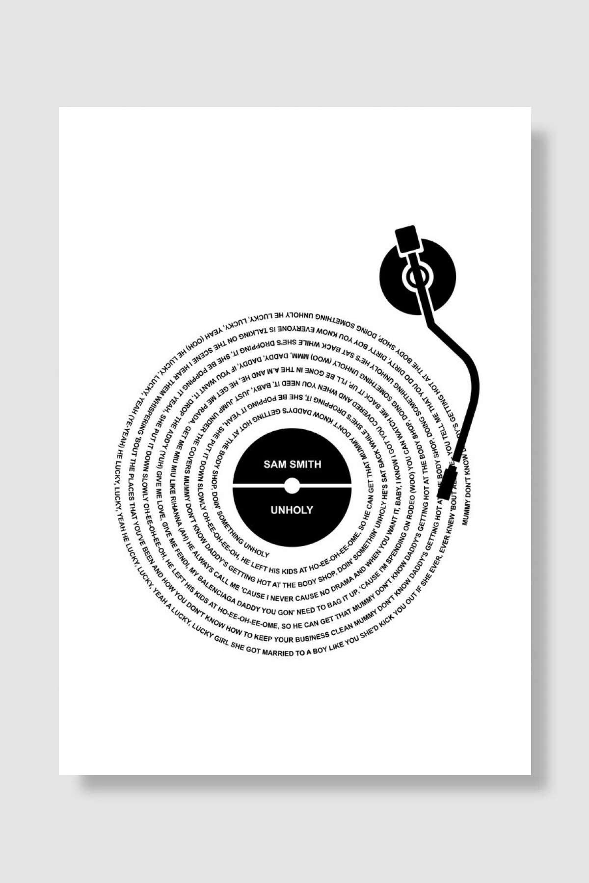 Minimalist Lyrics Posters Müzik Poster Çerçevesiz Yüksek Kalite Müzik Afiş Duvar Poster