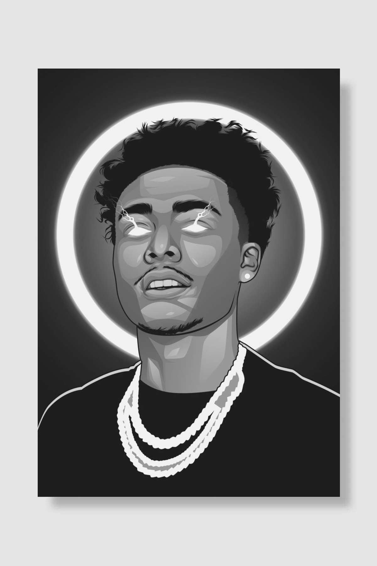 Luh Kel Grayscale Müzik Poster Çerçevesiz Yüksek Kalite Müzik Afiş Duvar Poster