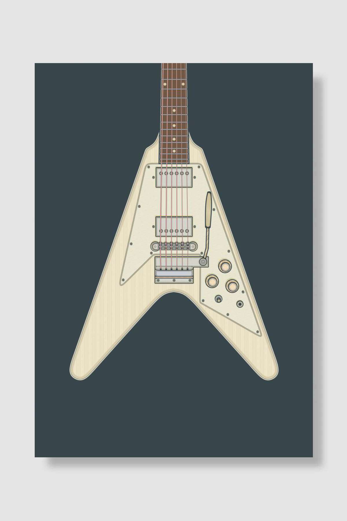 V Guitar Müzik Poster Çerçevesiz Yüksek Kalite Müzik Afiş Duvar Poster