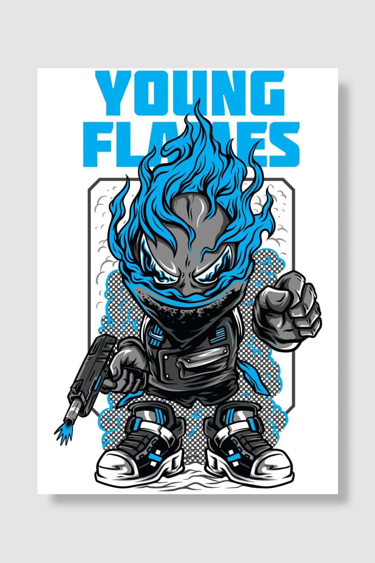 Young Flames Müzik Poster Çerçevesiz Yüksek Kalite Müzik Afiş Duvar Poster