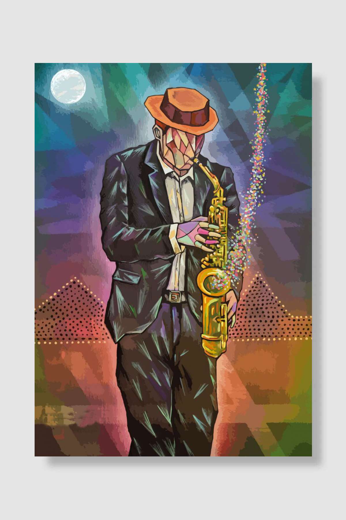 Sax man Müzik Poster Çerçevesiz Yüksek Kalite Müzik Afiş Duvar Poster - En İyi Fiyatlarla