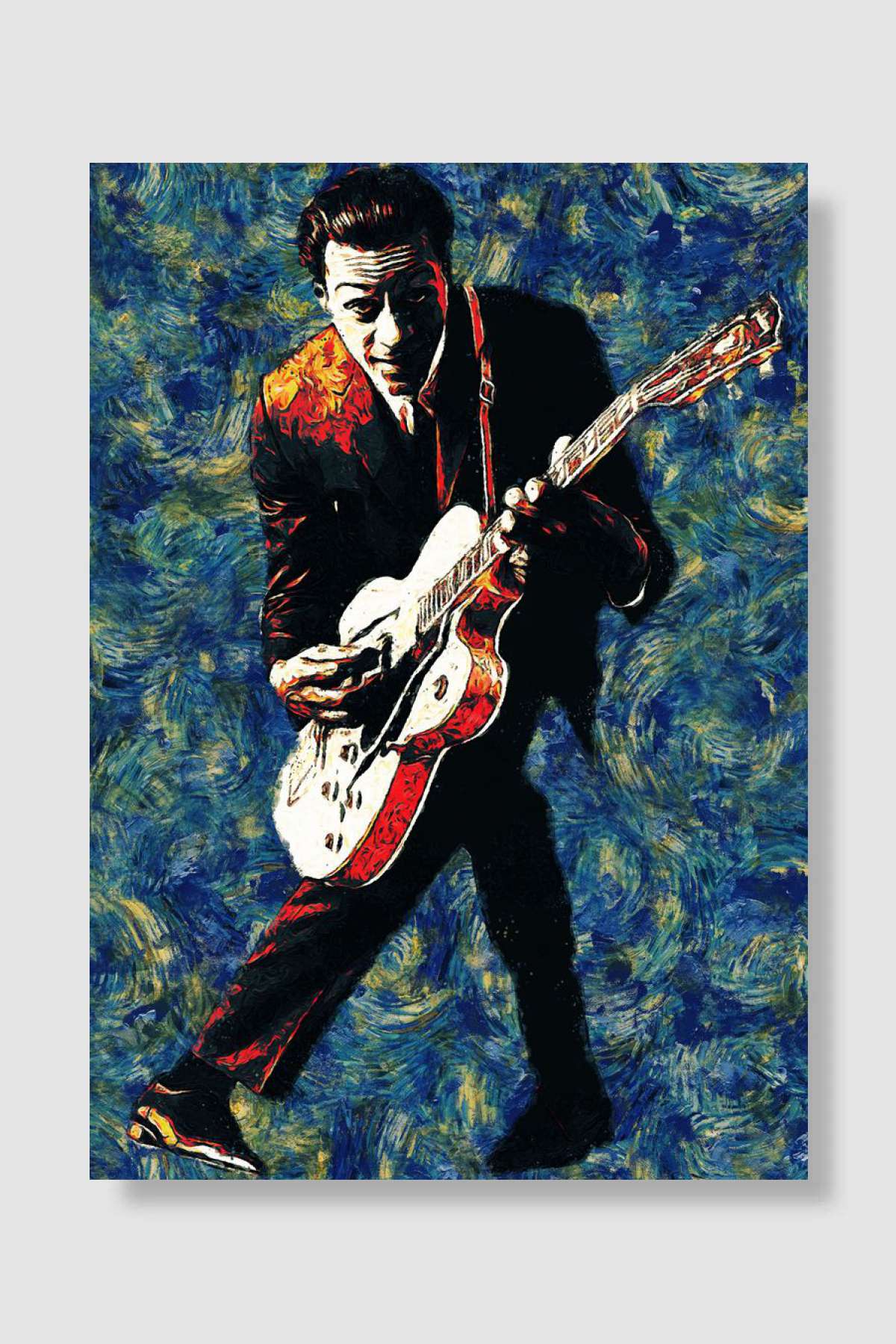 Chuck Berry Müzik Poster Çerçevesiz Yüksek Kalite Müzik Afiş Duvar Poster
