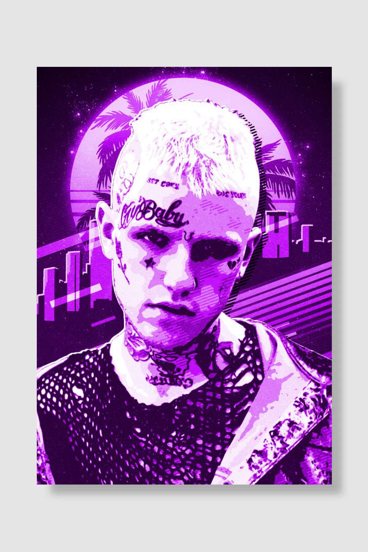 Lil Peep purple retro Müzik Poster Çerçevesiz Yüksek Kalite Müzik Afiş Duvar Poster