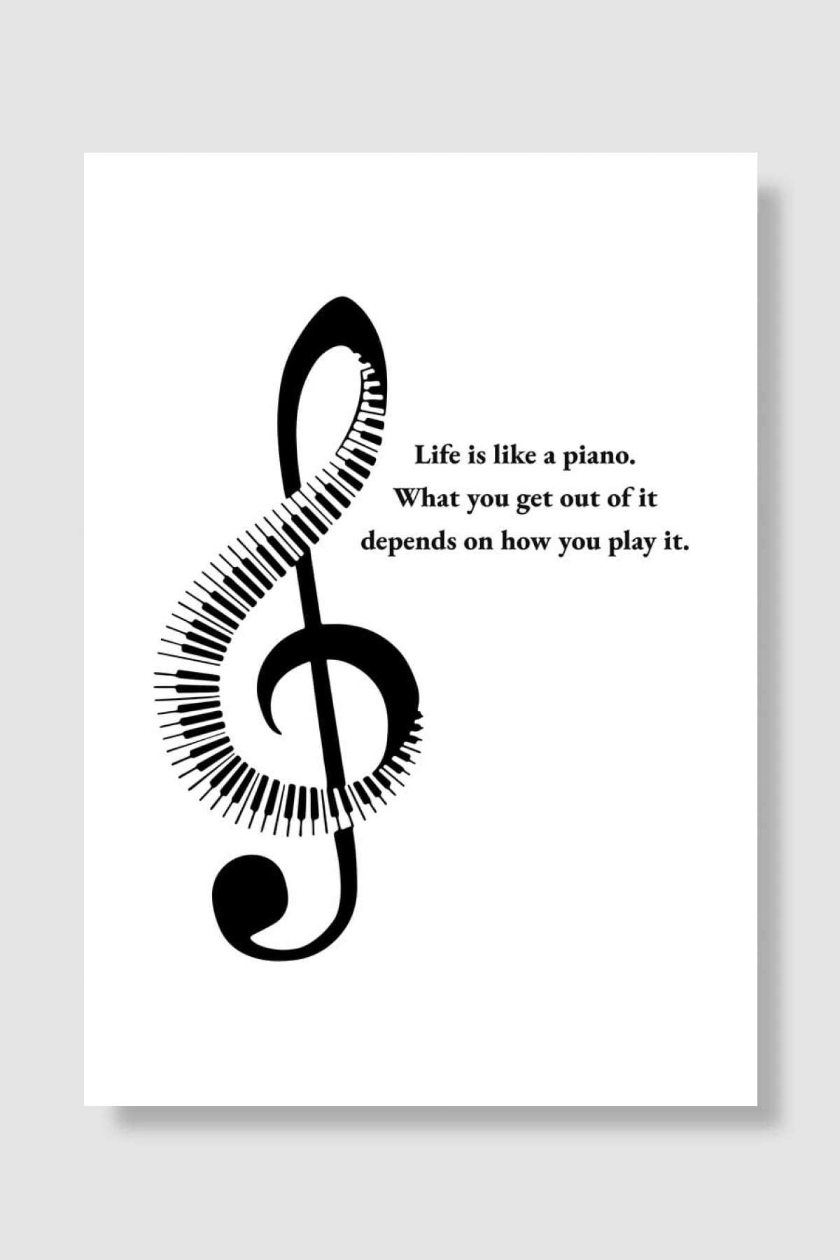 Life and Piano Müzik Poster Çerçevesiz Yüksek Kalite Müzik Afiş Duvar Poster