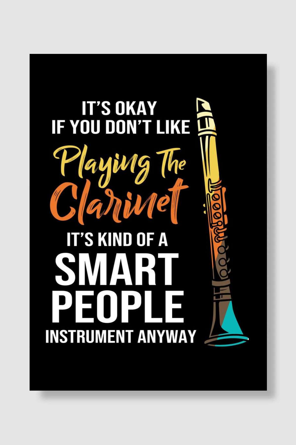 Funny Clarinet Müzik Poster Çerçevesiz Yüksek Kalite Müzik Afiş Duvar Poster