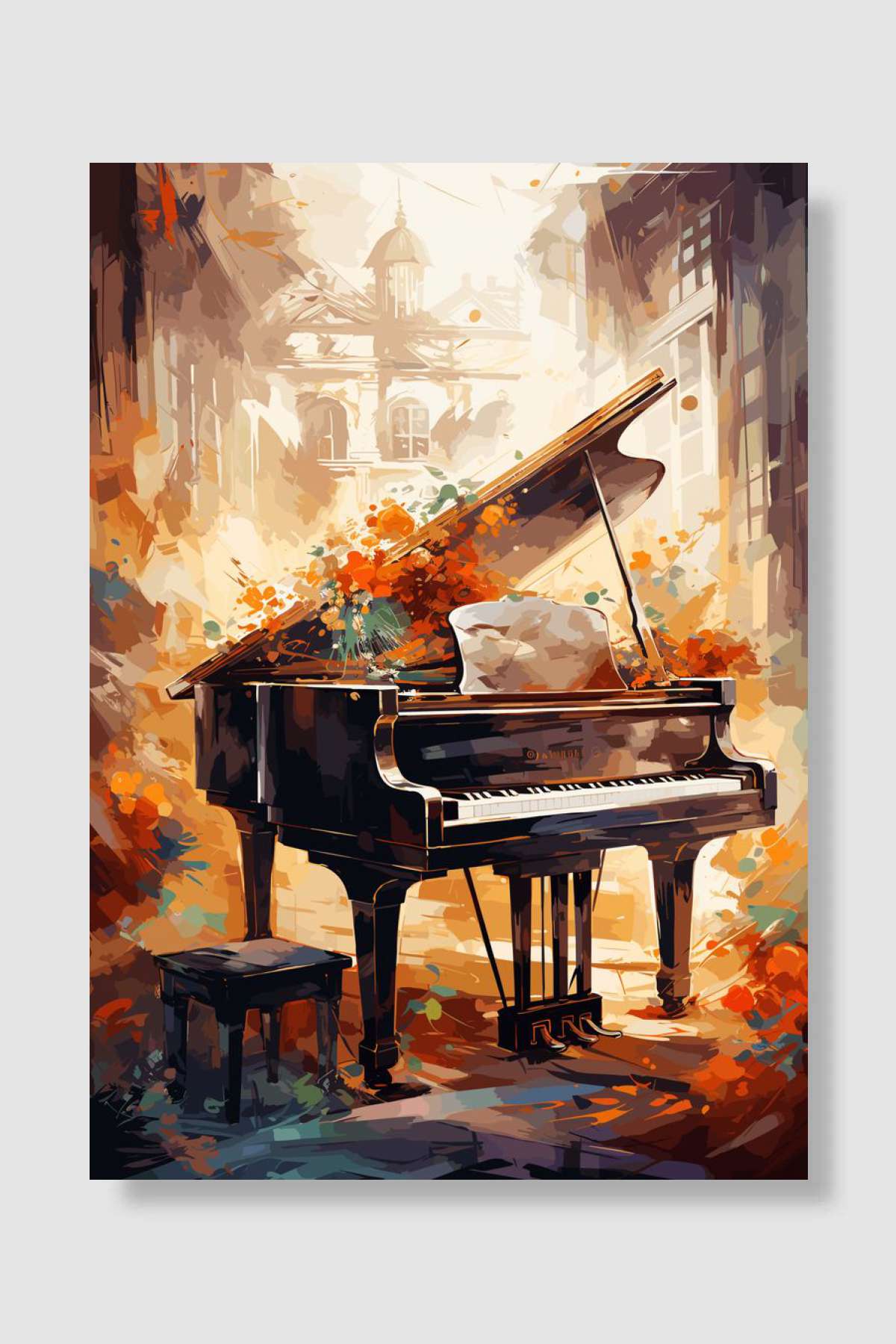 Piano Serene Sonata Müzik Poster Çerçevesiz Yüksek Kalite Müzik Afiş Duvar Poster