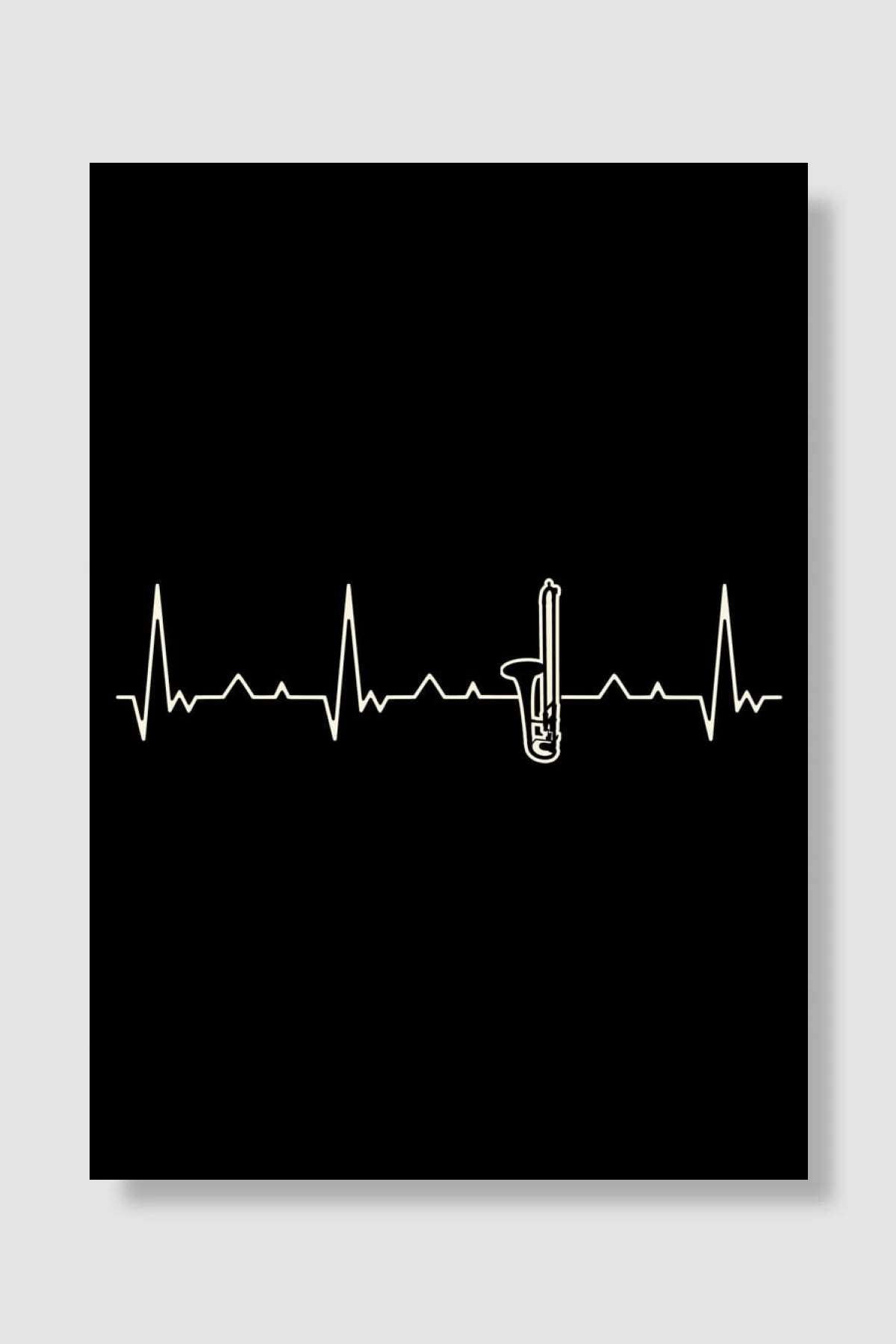 Trombone Müzik Poster Çerçevesiz Yüksek Kalite Müzik Afiş Duvar Poster