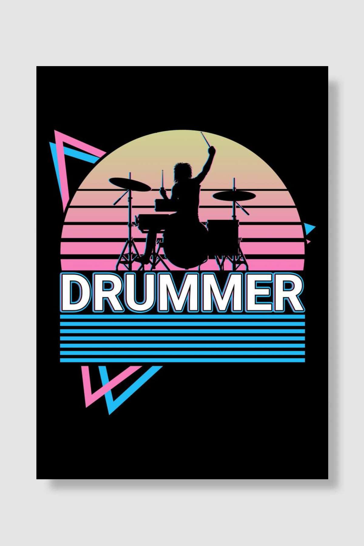 Drummer Drum Player Retro Müzik Poster Çerçevesiz Yüksek Kalite Müzik Afiş Duvar Poster