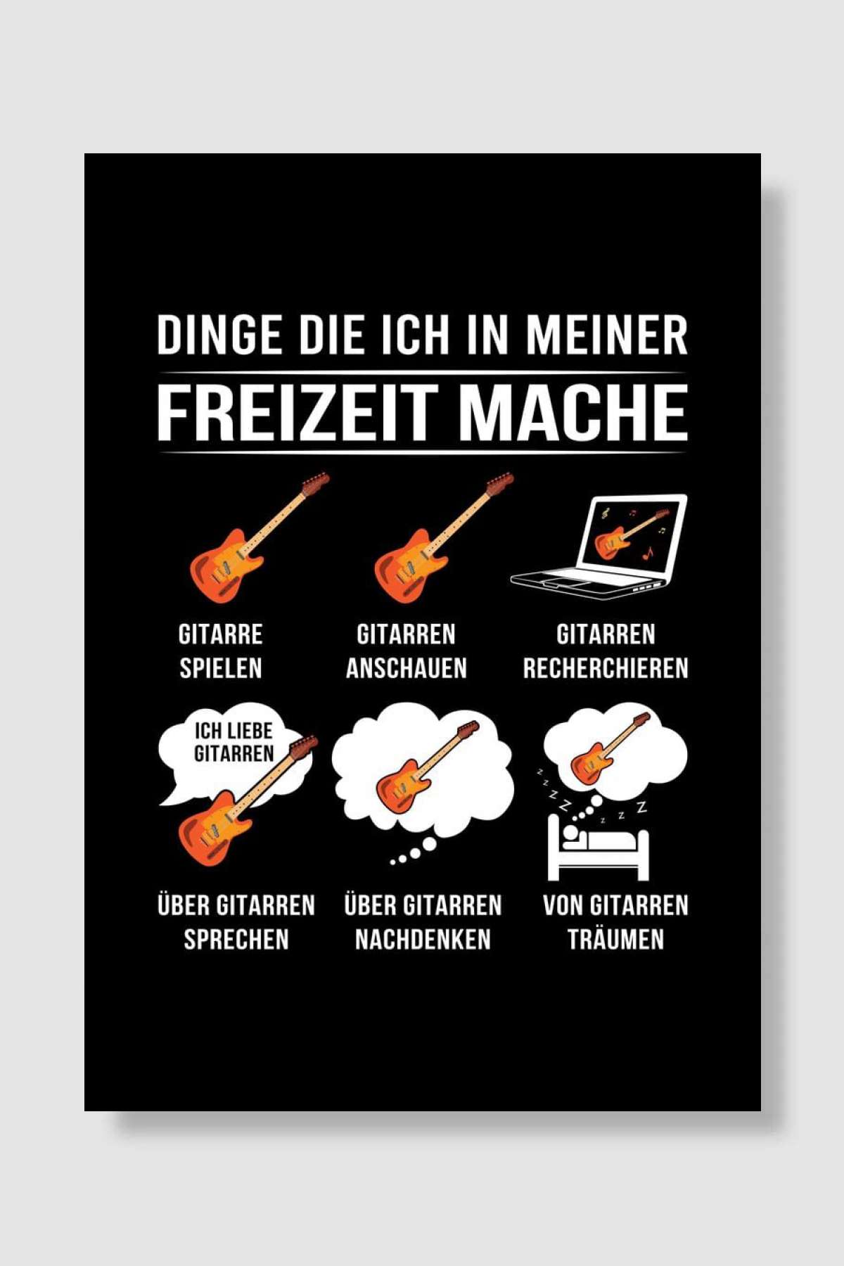 German Guitarist Müzik Poster Çerçevesiz Yüksek Kalite Müzik Afiş Duvar Poster