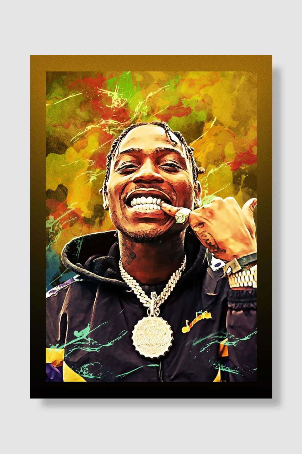 Flipp Dinero Müzik Poster Çerçevesiz Yüksek Kalite Müzik Afiş Duvar Poster